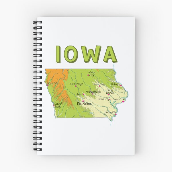 Item preview, Iowa State Map - Illustrated Topographic Cities Design designed and sold by mashmosh.