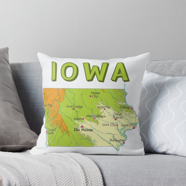 Item preview, Iowa State Map - Illustrated Topographic Cities Design designed and sold by mashmosh.