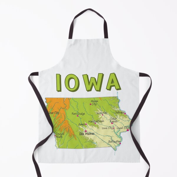 Item preview, Iowa State Map - Illustrated Topographic Cities Design designed and sold by mashmosh.
