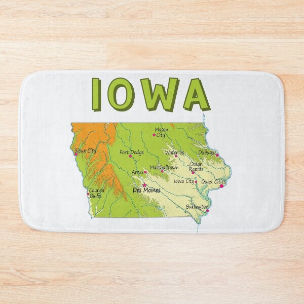 Item preview, Iowa State Map - Illustrated Topographic Cities Design designed and sold by mashmosh.