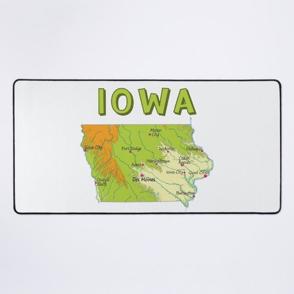 Item preview, Iowa State Map - Illustrated Topographic Cities Design designed and sold by mashmosh.