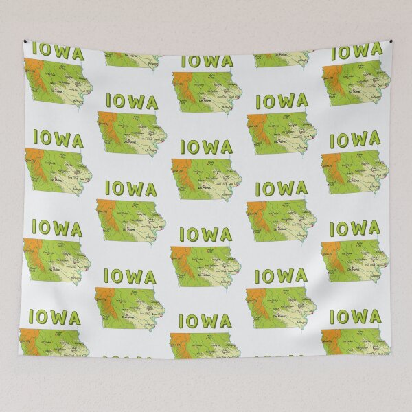 Item preview, Iowa State Map - Illustrated Topographic Cities Design designed and sold by mashmosh.