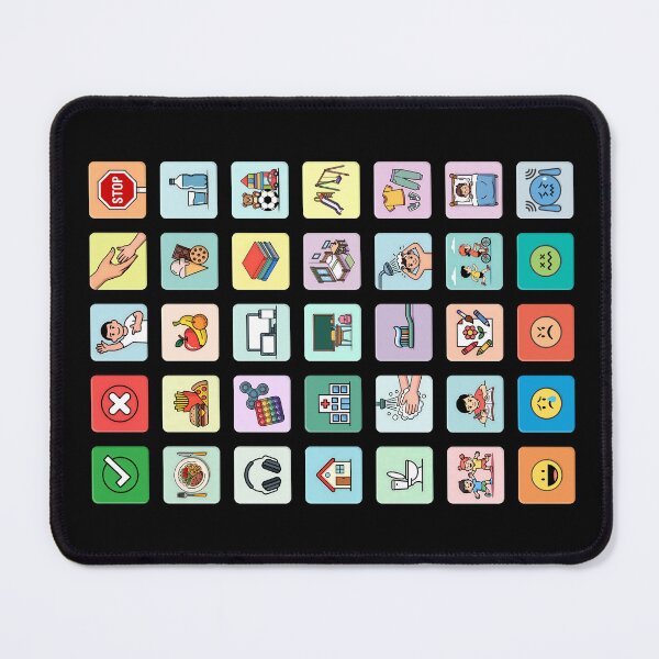 Item preview, Autism Wearable AAC Pointing Communication Board - No Text Pictograms Symbols Icons Chart - Daily Needs Emotions Routines - Non Verbal Speech Apraxia Neurodiversity Awareness Empowerment (Black) designed and sold by Autism in Focus.