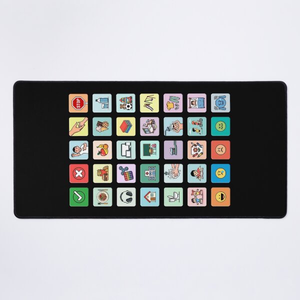 Item preview, Autism Wearable AAC Pointing Communication Board - No Text Pictograms Symbols Icons Chart - Daily Needs Emotions Routines - Non Verbal Speech Apraxia Neurodiversity Awareness Empowerment (Black) designed and sold by Autism in Focus.