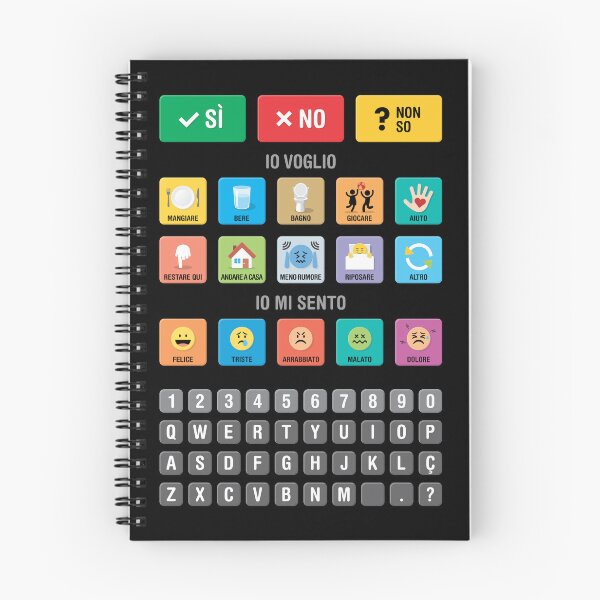 Item preview, Italian Autism AAC Communication Speller Keyboard with Alphabet and Numbers - Letterboard Chart 03 - Non Verbal Kids Speech Apraxia Support - Daily Needs, Emotions, Neurodiversity Awareness designed and sold by Autism in Focus.