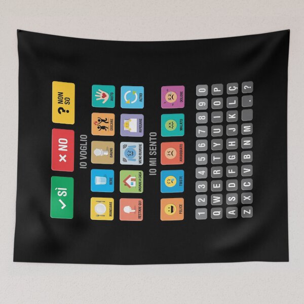 Item preview, Italian Autism AAC Communication Speller Keyboard with Alphabet and Numbers - Letterboard Chart 03 - Non Verbal Kids Speech Apraxia Support - Daily Needs, Emotions, Neurodiversity Awareness designed and sold by Autism in Focus.