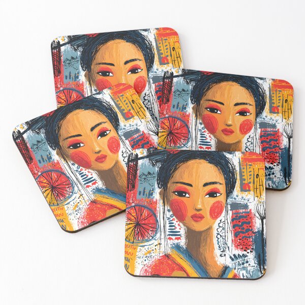 Item preview, Vibrant Woman in Traditional Attire and Bold Colors designed and sold by Artessie.