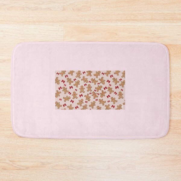 Item preview, Pink Christmas Vibes: Cute Gingerbread & Red Bows Pattern designed and sold by ariine.