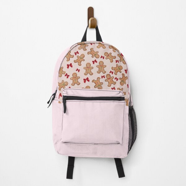 Item preview, Pink Christmas Vibes: Cute Gingerbread & Red Bows Pattern designed and sold by ariine.