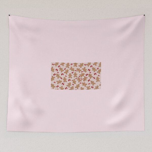 Item preview, Pink Christmas Vibes: Cute Gingerbread & Red Bows Pattern designed and sold by ariine.