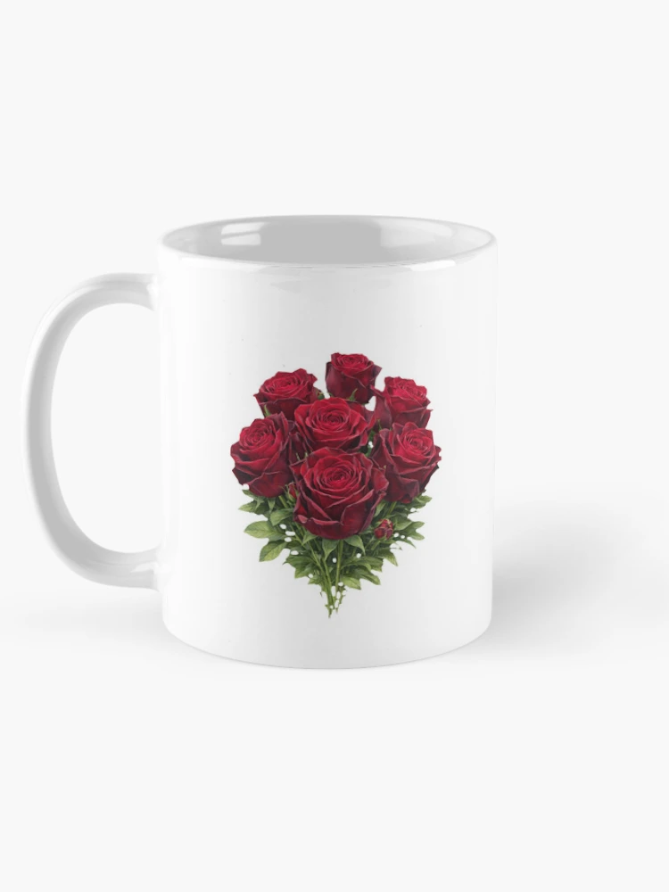 Thumbnail 5 of 6, Coffee Mug, Red Roses designed and sold by NatureFloralArts.