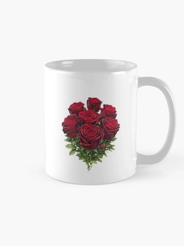 Thumbnail 3 of 6, Coffee Mug, Red Roses designed and sold by NatureFloralArts.