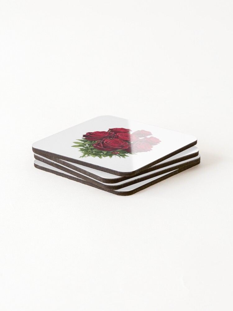 Thumbnail 4 of 5, Coasters (Set of 4), Red Roses designed and sold by NatureSplendorz.