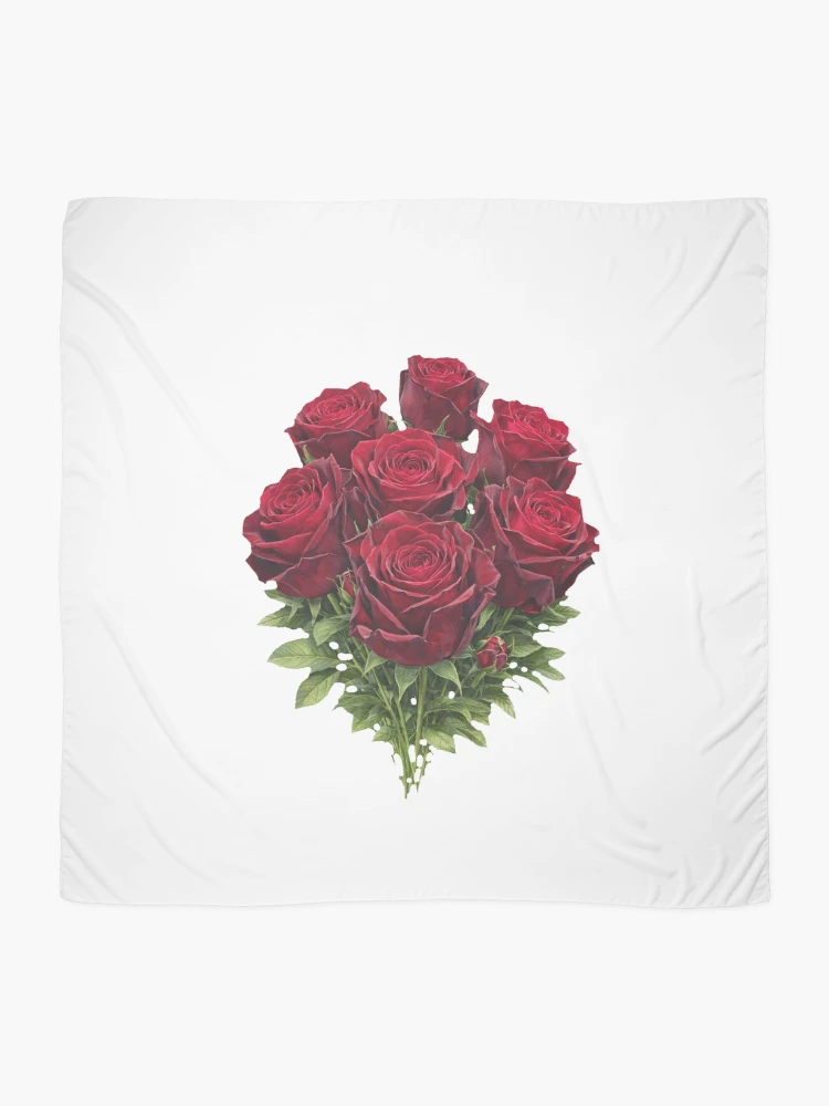 Thumbnail 2 of 3, Scarf, Red Roses designed and sold by NatureFloralArts.