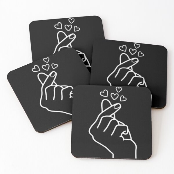 Item preview, K-Heart Aesthetic: Minimalist Finger Heart ​Saranghae: Korean Finger Heart Line Art designed and sold by ZyVoAli.