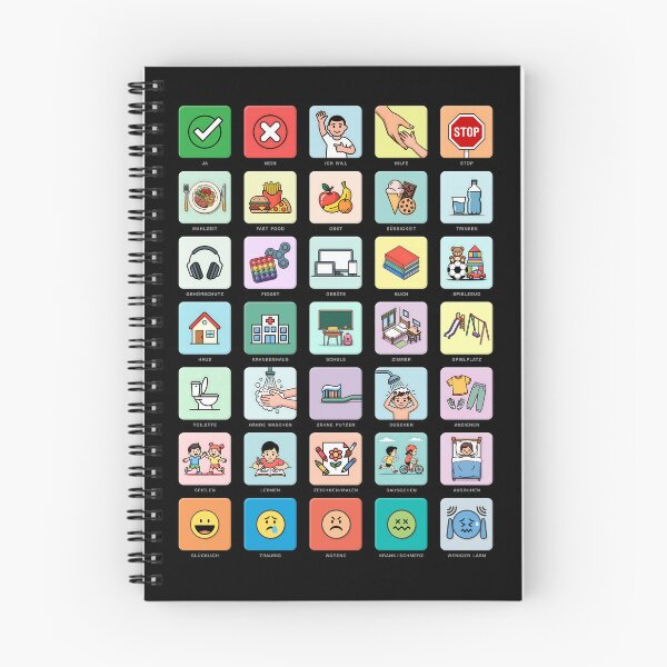Item preview, German Autism AAC Illustrated Pointing Communication Board Pictograms Visual Icons - Chart 04 - Daily Needs Emotions Routines - Non Verbal Speech Apraxia Neurodiversity Awareness Empowerment designed and sold by Autism in Focus.