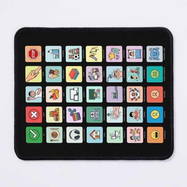 Item preview, German Autism AAC Illustrated Pointing Communication Board Pictograms Visual Icons - Chart 04 - Daily Needs Emotions Routines - Non Verbal Speech Apraxia Neurodiversity Awareness Empowerment designed and sold by Autism in Focus.
