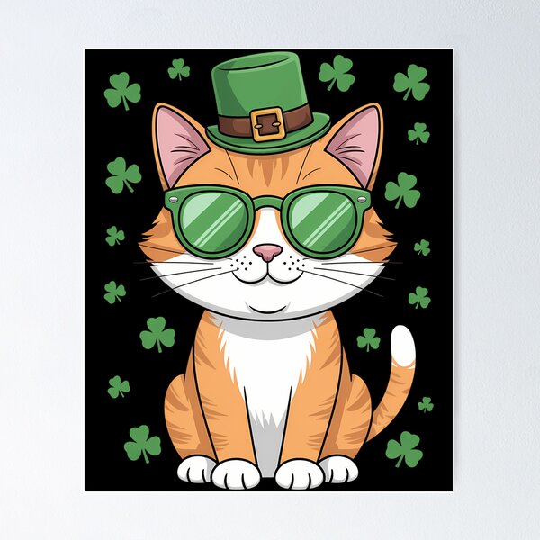 Item preview, Irish Cat St. Patrick_s Day Shamrock Fun designed and sold by lilensgavadur.