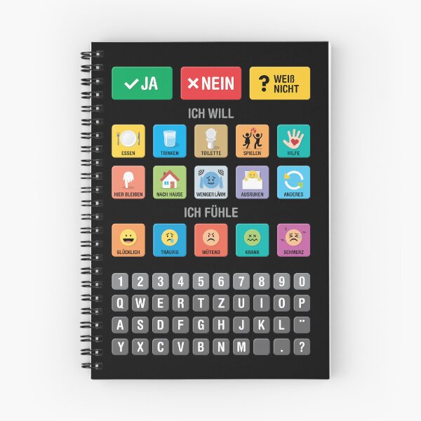 Item preview, German Autism AAC Communication Speller Keyboard with Alphabet and Numbers - Letterboard Chart 03 - Non Verbal Kids Speech Apraxia Support - Daily Needs, Emotions, Neurodiversity Awareness designed and sold by Autism in Focus.