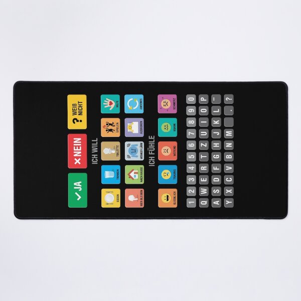 Item preview, German Autism AAC Communication Speller Keyboard with Alphabet and Numbers - Letterboard Chart 03 - Non Verbal Kids Speech Apraxia Support - Daily Needs, Emotions, Neurodiversity Awareness designed and sold by Autism in Focus.