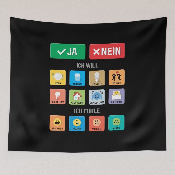 Item preview, German Autism AAC Communication Board Pictograms Symbols Icons - Visual Chart 01 - Speech Apraxia Non Verbal Kids - Empowering Wearable Pointing Interaction System - Neurodiversity Awareness designed and sold by Autism in Focus.