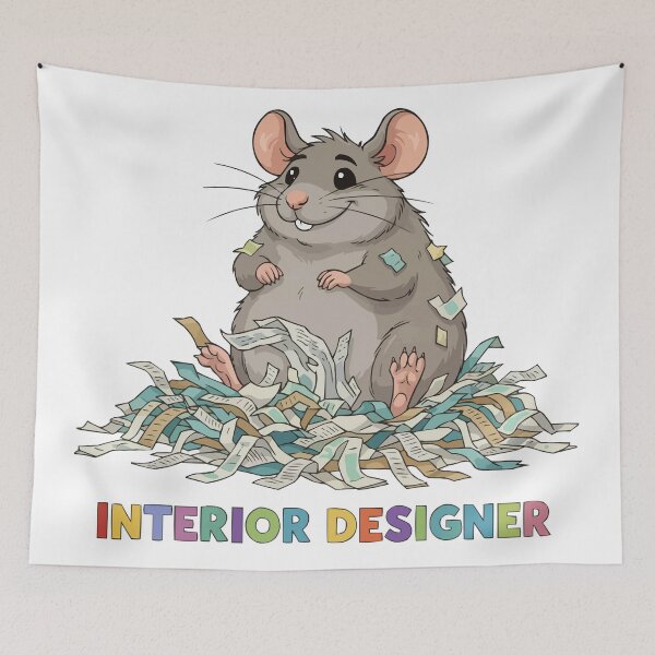 Item preview, Professional Nest Builder - Funny Rat with Paper designed and sold by Petzzz.