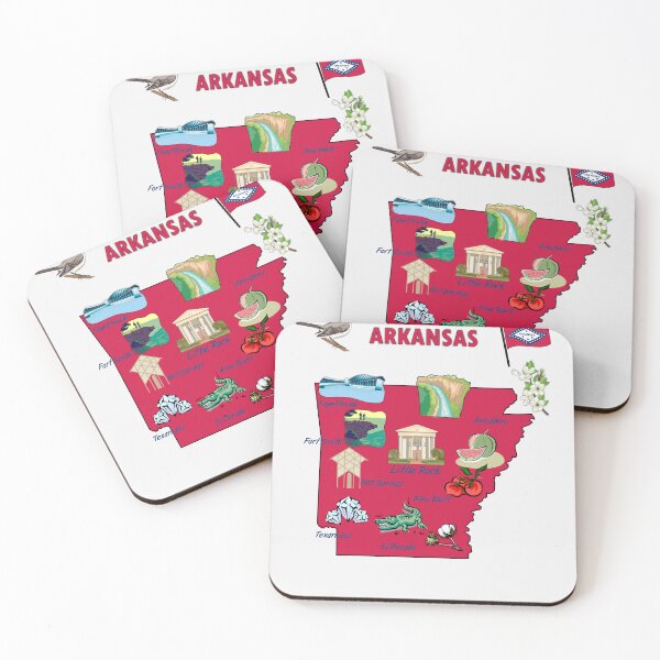Item preview, Arkansas Pride, Landmarks & Symbols State Map Art designed and sold by mashmosh.