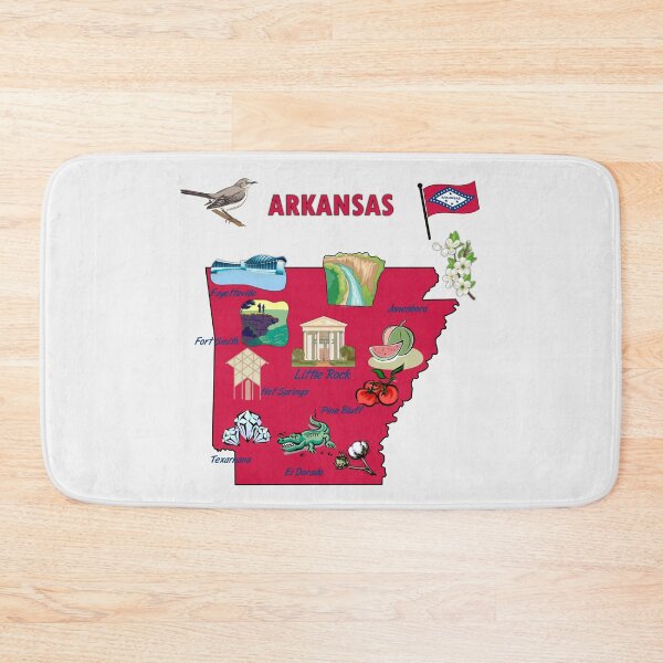 Item preview, Arkansas Pride, Landmarks & Symbols State Map Art designed and sold by mashmosh.