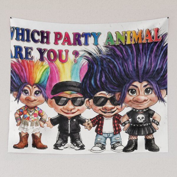 Artikelvorschau, Retro Troll Squad – Welcher Partylöwe bist du? entworfen und verkauft von Hen-C-Art.