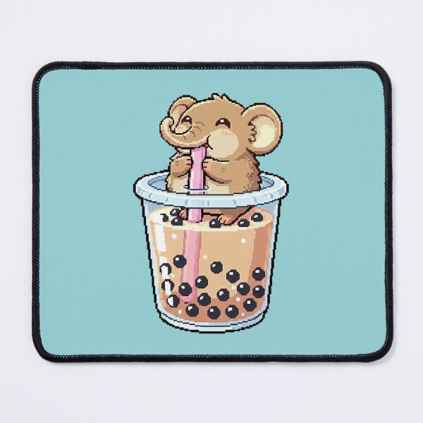 Item preview, Cute baby elephant shrew drinking boba tea in pixel world ! designed and sold by Virtual-Studio-Geebaki.