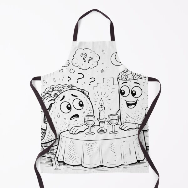 Item preview, Taco Date Night With Fries – Cute Valentine Food Couple Coloring Page designed and sold by ComedyInkFactor.