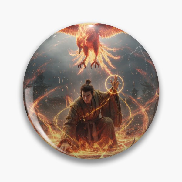 Item preview, Phoenix Summoner – Japanese Fire Mage & Mythical Bird Art designed and sold by Mori-no-Akari.