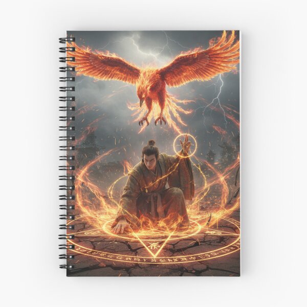 Item preview, Phoenix Summoner – Japanese Fire Mage & Mythical Bird Art designed and sold by Mori-no-Akari.