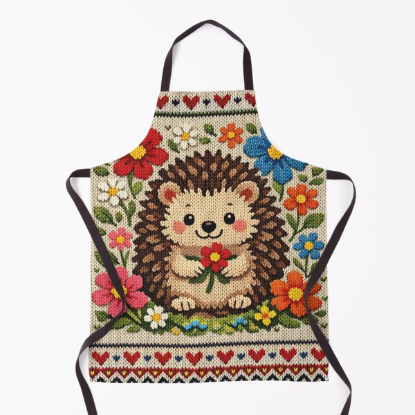 Item preview, Cute hedgehog with flowers, beautiful knitted design designed and sold by Mauswohn.
