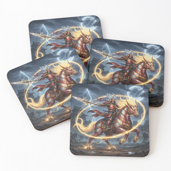 Item preview, Thunder War Horse Samurai – Mythical Japanese Warrior Art, Storm Battle Illustration, Epic Samurai Wall Decor designed and sold by Mori-no-Akari.