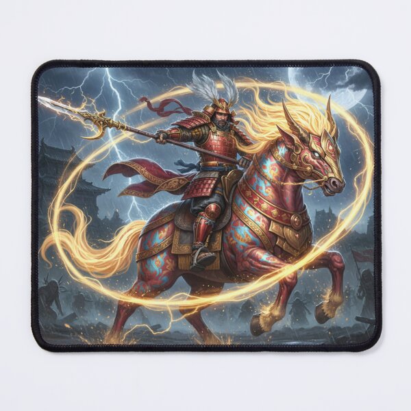 Item preview, Thunder War Horse Samurai – Mythical Japanese Warrior Art, Storm Battle Illustration, Epic Samurai Wall Decor designed and sold by Mori-no-Akari.