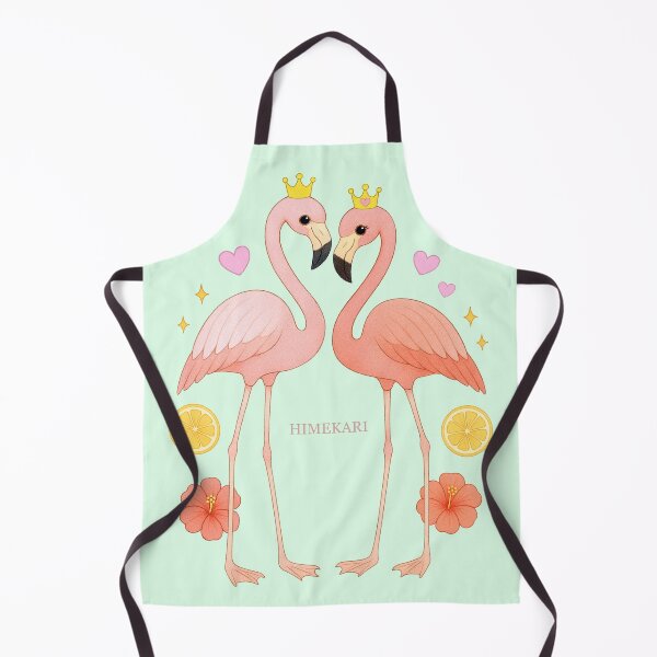 Item preview, Flamingo Couple with Hibiscus and Lemon - Solid Mint designed and sold by HIMEKARI.