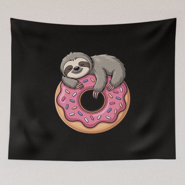 Item preview, Sloth On Donut With Cup Of Steaming Coffee designed and sold by silladive.