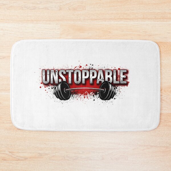 Item preview, Unstoppable Gym Motivation - Hardcore Barbell & Red Splatter Fitness Art designed and sold by Latikshop.