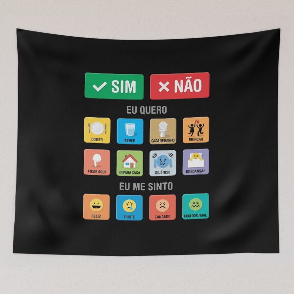 Item preview, Portuguese Portugal Autism AAC Communication Board Pictograms Symbols Icons Visual Chart 01 Speech Apraxia Non Verbal Kids Empowering Wearable Pointing Interaction System Neurodiversity Awareness designed and sold by Autism in Focus.