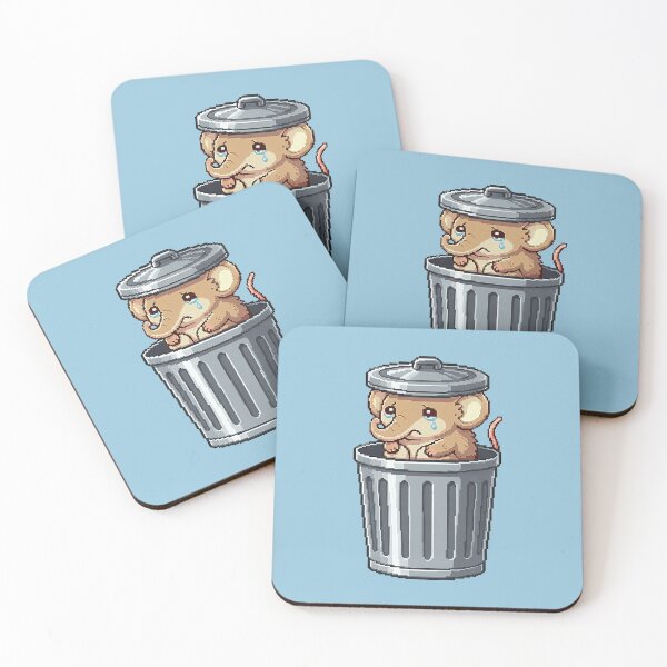 Item preview, A cute baby elephant shrew hidden in a trash can in a pixel world! designed and sold by Virtual-Studio-Geebaki.
