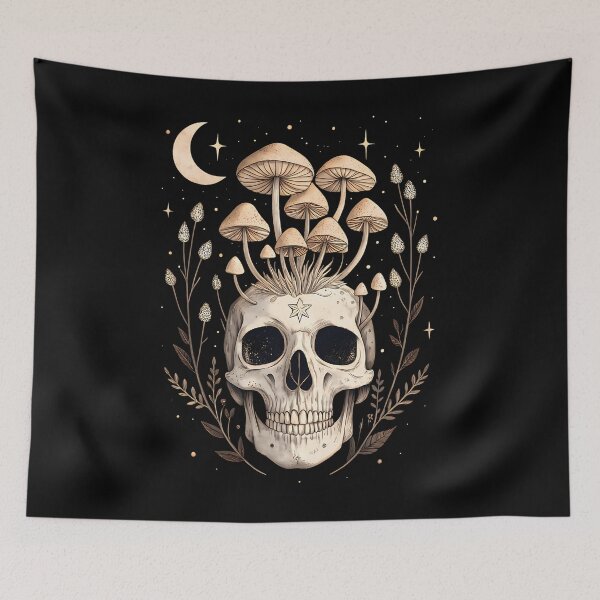 Item preview, Mushroom Skull Dark Botanical designed and sold by dyrkaqalibe1.