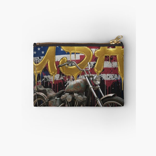 Item preview, Vintage Outlaw - Golden USA Flag Graffiti & Retro Chopper designed and sold by KawisStarr.