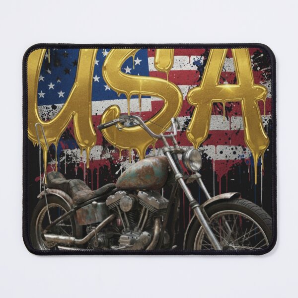 Item preview, Vintage Outlaw - Golden USA Flag Graffiti & Retro Chopper designed and sold by KawisStarr.