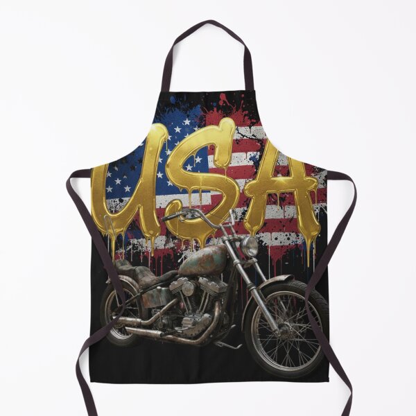 Item preview, Vintage Outlaw - Golden USA Flag Graffiti & Retro Chopper designed and sold by KawisStarr.