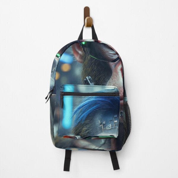Item preview, "Cyberpunk Primate: Neon City Monkey with Blue Mohawk" designed and sold by MFMart.
