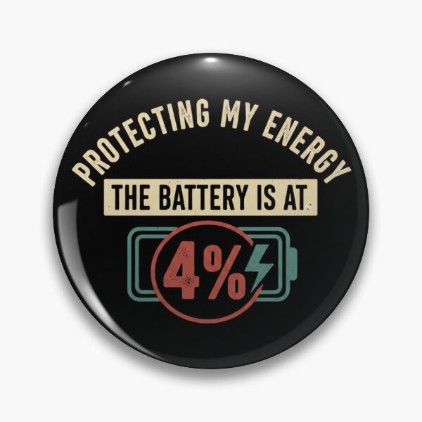 Item preview, Protecting My Energy Low Battery 4 Percent Retro Graphic designed and sold by axiksa10.