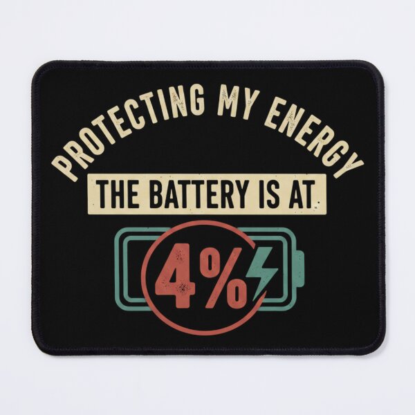 Item preview, Protecting My Energy Low Battery 4 Percent Retro Graphic designed and sold by axiksa10.