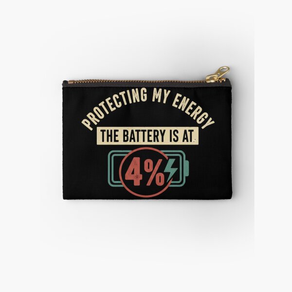 Item preview, Protecting My Energy Low Battery 4 Percent Retro Graphic designed and sold by axiksa10.