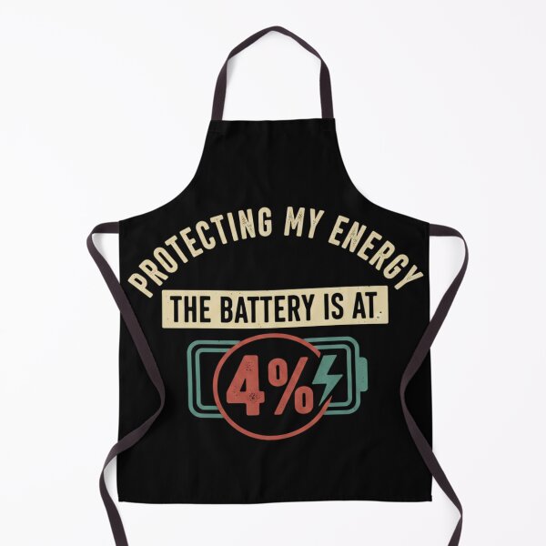Item preview, Protecting My Energy Low Battery 4 Percent Retro Graphic designed and sold by axiksa10.
